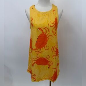 Nice To Meet You Yellow and Orange Crab Print Dress